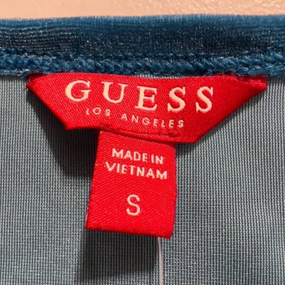 GUESS Niara Velvet  Atomic Blue Bodysuit NWT - Picture 7 of 10